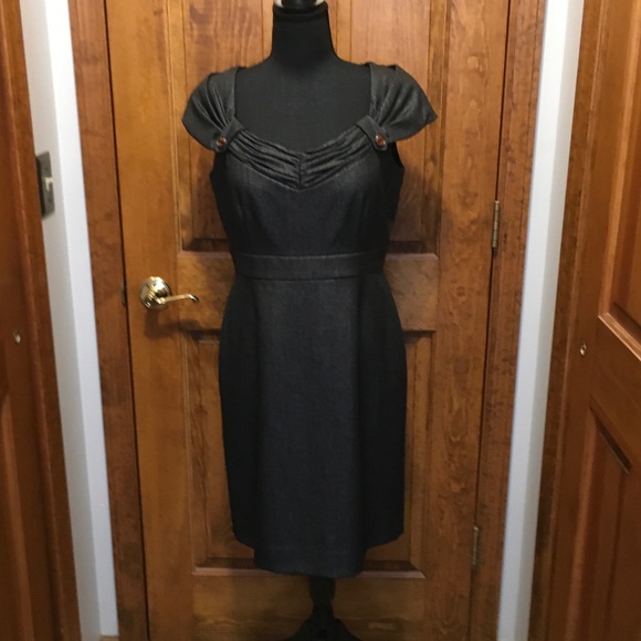 Tahari Petite Sleeveless Dress, Gray, 8P NWOT - Picture 2 of 8